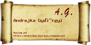 Andrejka Györgyi névjegykártya